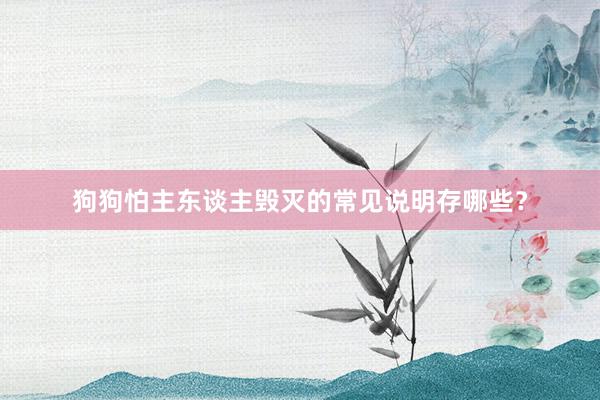 狗狗怕主东谈主毁灭的常见说明存哪些？