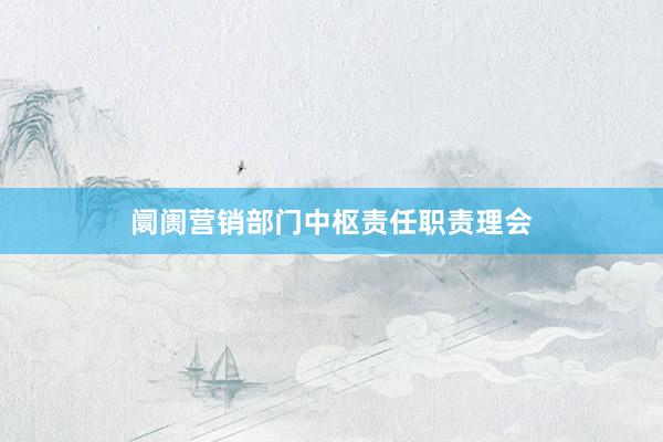 阛阓营销部门中枢责任职责理会